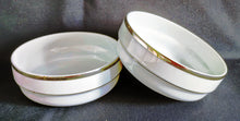 Lade das Bild in den Galerie-Viewer, 2er Set SALAT~ SERVIERSCHALEN - Porzellan, Breiter Platin Linien Dekorrand Motiv