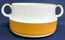Lade das Bild in den Galerie-Viewer, BEILAGEN~ SERVIERSCHÜSSEL MIT GRIFFEN - Porzellan, Breiter Brauner Dekorrand Motiv Dekor, H. TH. Baumann Designer