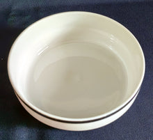 Lade das Bild in den Galerie-Viewer, 2er Set SALAT~ SERVIERSCHALEN - Porzellan, Breiter Platin Linien Dekorrand Motiv