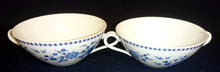 Lade das Bild in den Galerie-Viewer, 2er Set SUPPENTASSEN - Porzellan, Flora Pflanzen Blumenblüten Kreise Punkte Rand Motiv Dekor