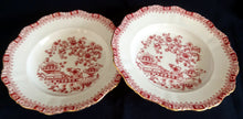 Lade das Bild in den Galerie-Viewer, 2er Set SUPPENTELLER "Theresia" - Porzellan, Asiatischer Garten Flora Blumen Pflanzen Abstrakt Motiv Gewölbter Goldrand Dekor