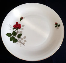 Lade das Bild in den Galerie-Viewer, SPEISETELLER - Porzellan, Flora Rosenblumen Blüten Blatt Blätter Goldrand Motiv Dekor