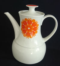 Lade das Bild in den Galerie-Viewer, 4er Set KAFFEEKANNE MIT DECKEL & ZUCKERDOSE MIT DECKEL - Porzellan, Flora Abstrakt Blumenblüten Pflanzen Motiv Dekor