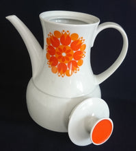 Lade das Bild in den Galerie-Viewer, 4er Set KAFFEEKANNE MIT DECKEL & ZUCKERDOSE MIT DECKEL - Porzellan, Flora Abstrakt Blumenblüten Pflanzen Motiv Dekor