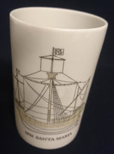 Lade das Bild in den Galerie-Viewer, 5er Set GETRÄNKEBECHER - Porzellan, Jahrgänge Aufschrift Segelschiffe Motiv Dekor