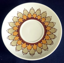 Lade das Bild in den Galerie-Viewer, UNTERTASSE - Porzellan, Geometrisches Abstraktes Wellen Zeichen Motiv Dekor (BC)