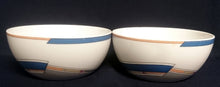 Lade das Bild in den Galerie-Viewer, 2er Set MÜSLISCHALEN "York Cubic" - Porzellan, Abstrakt Geometrisches Balken Rechteck Geschwungene Streifen Motiv Dekor