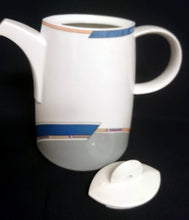 Lade das Bild in den Galerie-Viewer, 21 Teiliges KAFFEESERVICE "York Cubic" - Porzellan, Abstrakt Geometrisches Balken Rechteck Geschwungene Streifen Motiv Dekor