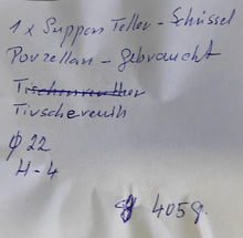 Lade das Bild in den Galerie-Viewer, SUPPENTELLER - Porzellan, Goldrand Linien Abstrakt Relief Motiv Dekor