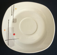 Lade das Bild in den Galerie-Viewer, 2er Set UNTERTASSEN "Accenta" - Porzellan, Flecken Striche Linien Punkte Kreise Abstrakt Motiv Dekor