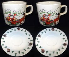 Lade das Bild in den Galerie-Viewer, 2er Set UNTERTASSEN - Porzellan, Schneeflocken Baum Bäume Motiv Dekor