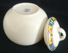 Lade das Bild in den Galerie-Viewer, ZUCKERDOSE MIT DECKEL - Porzellan, Abstrakt Symbole Zeichen Geometrisches Motiv Dekor