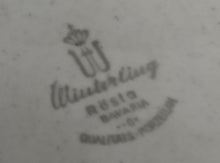 Lade das Bild in den Galerie-Viewer, SUPPENTASSE - Porzellan, Doppelte Linien Flora Blumenblüten Ranken Meliertes Motiv Dekor