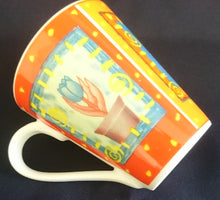 Lade das Bild in den Galerie-Viewer, KAFFEETASSE - Porzellan, Mediterran Pflanzen Blumen Motiv Dekor