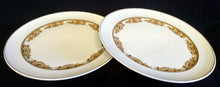 Lade das Bild in den Galerie-Viewer, SPEISETELLER "Friesland Atlantis" - Porzellan, Goldrand Abstrakt Muschel Fisch Schuppen Relief Dekor