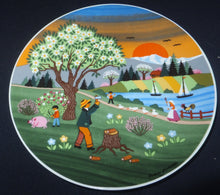 Lade das Bild in den Galerie-Viewer, WAND SAMMELTELLER "Frühling" - Vierjahreszeiten, Porzellan, Barbara Fürstenhöfer Designerin