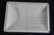 Lade das Bild in den Galerie-Viewer, BLECHPOSTKARTE - Metall / Blech, Weihnachtsbaum Engel Kinder Schlitten Motiv Dekor (G)