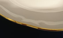 Lade das Bild in den Galerie-Viewer, SUPPENTELLER - Porzellan, Goldrand Geometrisches Punkte Relief Dekor