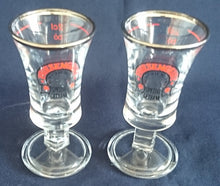 Lade das Bild in den Galerie-Viewer, GETRÄNKEGLAS - Hartglas, Goldrand Banner Schriftzug Aufschrift Motiv Dekor