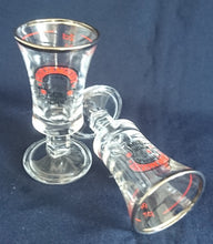 Lade das Bild in den Galerie-Viewer, GETRÄNKEGLAS - Hartglas, Goldrand Banner Schriftzug Aufschrift Motiv Dekor