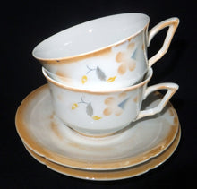 Lade das Bild in den Galerie-Viewer, 2er KAFFEEGEDECK "Senta" - Porzellan, Blüten / Blumen Dekor