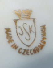 Lade das Bild in den Galerie-Viewer, 2er KAFFEEGEDECK - Porzellan, Kobalt Linien Goldrand Sonne Blumenblüten Dekor