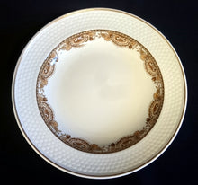 Lade das Bild in den Galerie-Viewer, SUPPENTELLER "Friesland Atlantis" - Porzellan, Goldrand Abstrakt Muschel Fisch Schuppen Relief Dekor