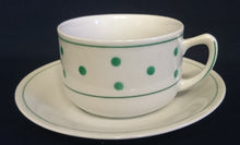 Lade das Bild in den Galerie-Viewer, KAFFEETASSE - Porzellan, Linien Punkte Tupfen Kreise Dekor