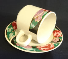 Lade das Bild in den Galerie-Viewer, 2er KAFFEEGEDECK - Porzellan, Modern Blumenrand Motiv Dekor