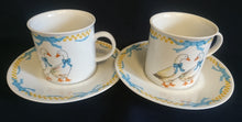 Lade das Bild in den Galerie-Viewer, 2er Set KAFFEETASSEN "Porcelain Collection" - Porzellan, Ländliches Gänse Schleifen Motiv Dekor