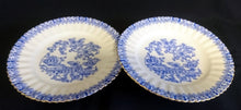 Lade das Bild in den Galerie-Viewer, 2er Set DESSERTTELLER - Porzellan, China Blau Goldrand Relief Dekor