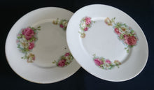 Lade das Bild in den Galerie-Viewer, DESSERTTELLER - Porzellan, Rosenblumenstrauß Motiv Goldrand Dekor