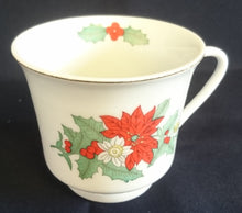 Lade das Bild in den Galerie-Viewer, 3er KAFFEEGEDECK - Porzellan, Advents Weihnachtsstern Flora Blatt Blätter Goldrand Dekor