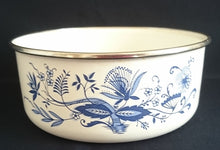 Lade das Bild in den Galerie-Viewer, 2er Set GROßE & KLEINE SCHÜSSEL - Metall / Emaile, Zwiebelmuster Motiv Silberrand Dekor