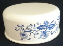 Lade das Bild in den Galerie-Viewer, 2er Set GROßE & KLEINE SCHÜSSEL - Metall / Emaile, Zwiebelmuster Motiv Silberrand Dekor