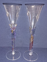 Lade das Bild in den Galerie-Viewer, 2er Set GETRÄNKEGLÄSER - Hartglas, Abstrakt Linien Balken Striche Dekor No.1