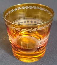 Lade das Bild in den Galerie-Viewer, GETRÄNKEGLAS - Hartglas, Geschliffen EL Monogram Logo Abstrakt Streifen Zeichen Motiv Dekor