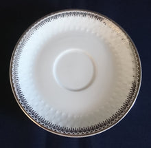 Lade das Bild in den Galerie-Viewer, 2er Set 2er KAFFEEGEDECKE - Porzellan, Platinrand Abstrakter Geometrisches Muster Relief Dekor