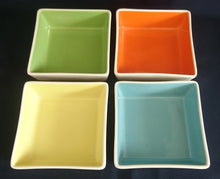 Lade das Bild in den Galerie-Viewer, 2er Set DESSERTSCHALEN "Villa Loca" - Keramik / Steingut, Zweifärbiges Quadratische Viereck Form Modern Style Dekor