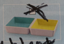 Lade das Bild in den Galerie-Viewer, 2er Set DESSERTSCHALEN "Villa Loca" - Keramik / Steingut, Zweifärbiges Quadratische Viereck Form Modern Style Dekor