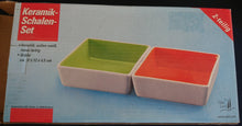 Lade das Bild in den Galerie-Viewer, 2er Set DESSERTSCHALEN "Villa Loca" - Keramik / Steingut, Zweifärbiges Quadratische Viereck Form Modern Style Dekor