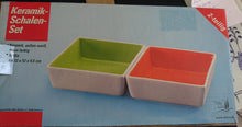 Lade das Bild in den Galerie-Viewer, 2er Set DESSERTSCHALEN "Villa Loca" - Keramik / Steingut, Zweifärbiges Quadratische Viereck Form Modern Style Dekor