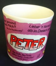 Lade das Bild in den Galerie-Viewer, KAFFEETASSE - Porzellan, Windel Winni Baby Bade Handtuch Peter Weitere Sprüche Aufschrift Motiv Dekor