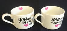 Lade das Bild in den Galerie-Viewer, TEETASSE - Porzellan, Herz Motiv / "You are my cup of tea" Schriftzug Dekor