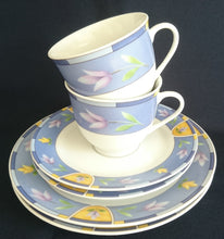 Lade das Bild in den Galerie-Viewer, 2er Set UNTERTASSEN "Betty" - Porzellan, Pflanzen Tulpen Blumenblüten Flora Abstrakt Motiv Dekor