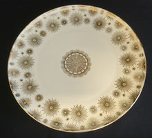 Lade das Bild in den Galerie-Viewer, PLATZTELLER - Porzellan, Abstrakt Kreise / Goldrand Dekor