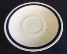 Lade das Bild in den Galerie-Viewer, 3er KAFFEEGEDECK - Fine China Porzellan, Echt Kobalt Breite Linien Balken Motiv Dekor