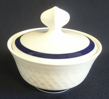 Lade das Bild in den Galerie-Viewer, ZUCKERDOSE MIT DECKEL - Fine China Porzellan, Echt Kobalt Klassisch Zweifarbig Dekor