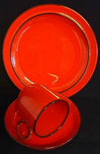 Lade das Bild in den Galerie-Viewer, DESSERTTELLER "Scandic" - Keramik / Steingut, Zweifärbiges Linien Rand Dekor