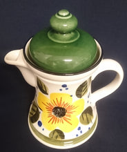 Lade das Bild in den Galerie-Viewer, 16 Teiliges KAFFEESERVICE "Madeira" - Keramik / Steingut, Sonnenblumen Blüten Pflanzen Motiv Randdekor, Handbemalt